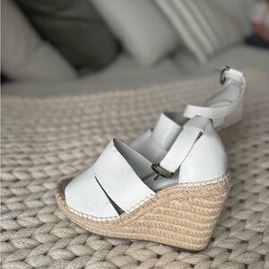 White Espadrille Wedge Sandals